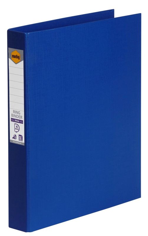 BINDER MARBIG A4 PE 4 D-RING 25MM BLUE