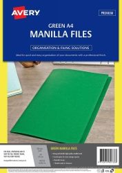 MANILLA FOLDER AVERY A4 GREEN PK20
