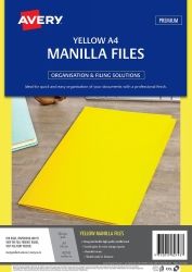 MANILLA FOLDER AVERY A4 YELLOW PK20