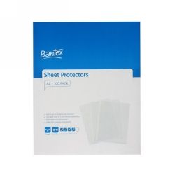 SP- SHEET PROTECTORS BANTEX A4 PP TOUGH 90 MICRON BX100 CLEAR EMBOSSED