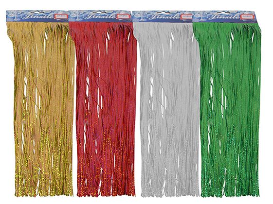 TINSEL XMAS 50CM LASER LAMENTA 4 ASST