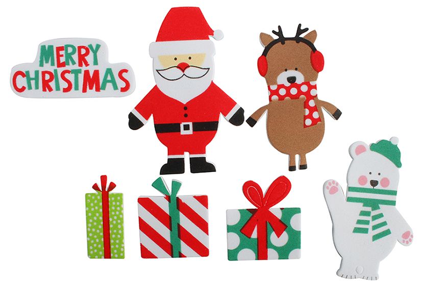 STICKERS XMAS 20X15X3CM PACK OF 70 PIECES ASST