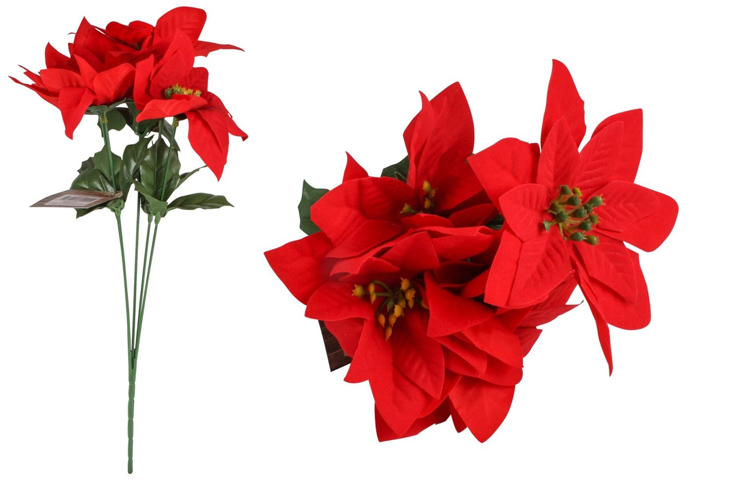 POINSETTIA XMAS 13CM 5 LEAF HEAD