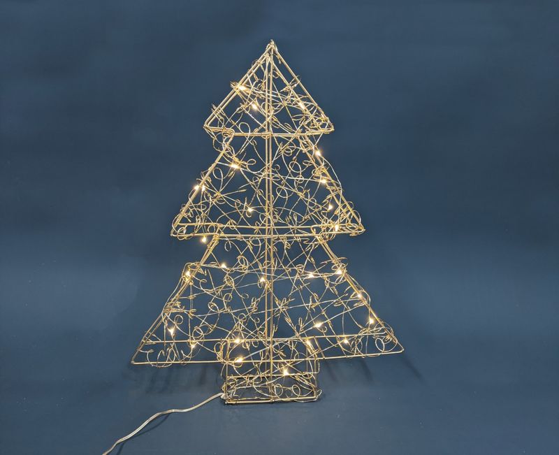 LIGHT UP XMAS 40CM METAL TREE