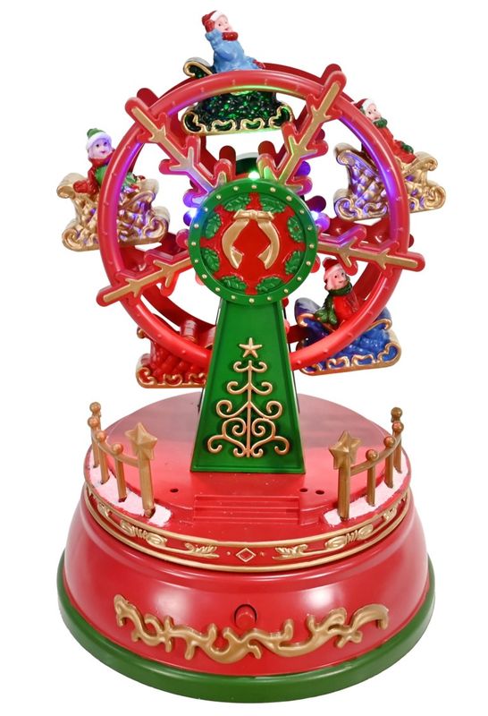 MUSICAL XMAS 18X13X13CM SPINNING FERRIS WHEEL BATT RQD