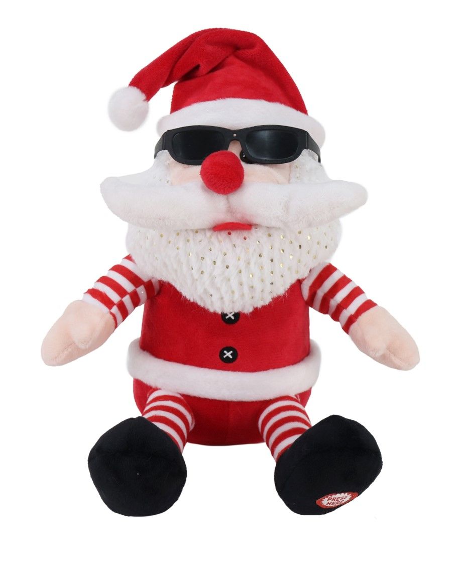 XMAS PLUSH MUSICAL 27CM SANTA INCL BATT 2 ASST