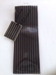 GIFT BAG OZCORP BOTTLE PINSTRIPE BLACK/SILVER