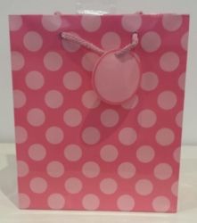 GIFT BAG OZCORP MEDIUM PINK SPOT