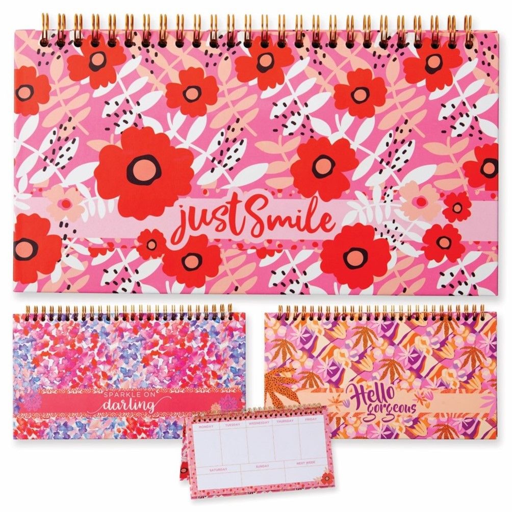 GIFT STATIONERY SUDA 240X16X135MM WEEKLY PLANNER 3 ASST