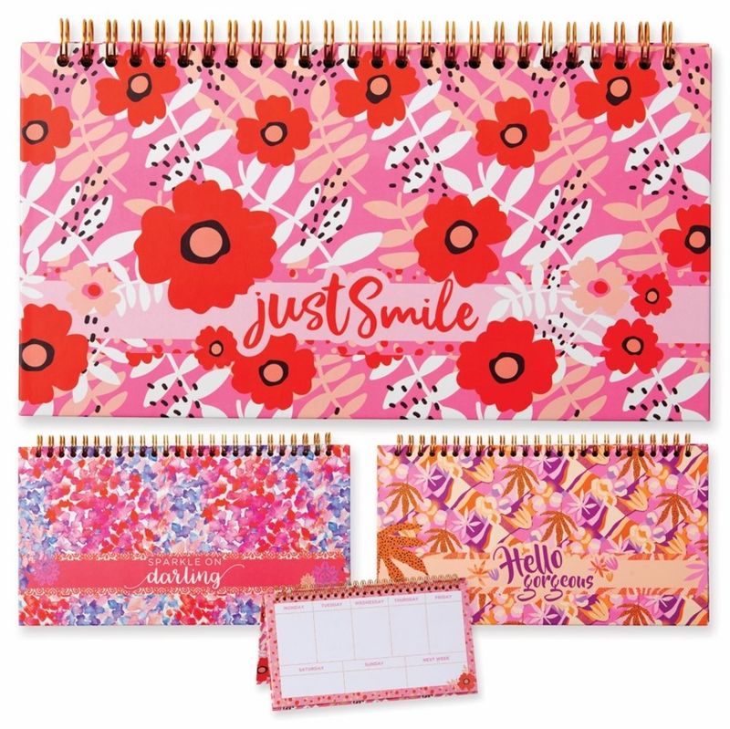 GIFT STATIONERY SUDA 240X16X135MM WEEKLY PLANNER 3 ASST
