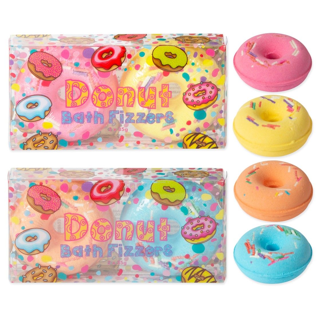 GIFT BATH FIZZER SUDA 45GM DONUT PACK OF 2 SCENTED 2 ASST