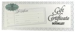 GIFT CERTIFICATE BOOKLET OZCORP IVORY/SILVER 25SHTS