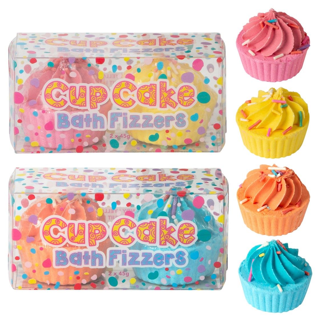 GIFT BATH FIZZER SUDA 45GM CUPCAKE PACK OF 2 SCENTED 2 ASST
