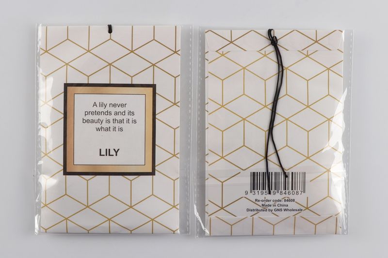 SCENTED SACHETS GNS 10X15CM WITH RIBBON LILY