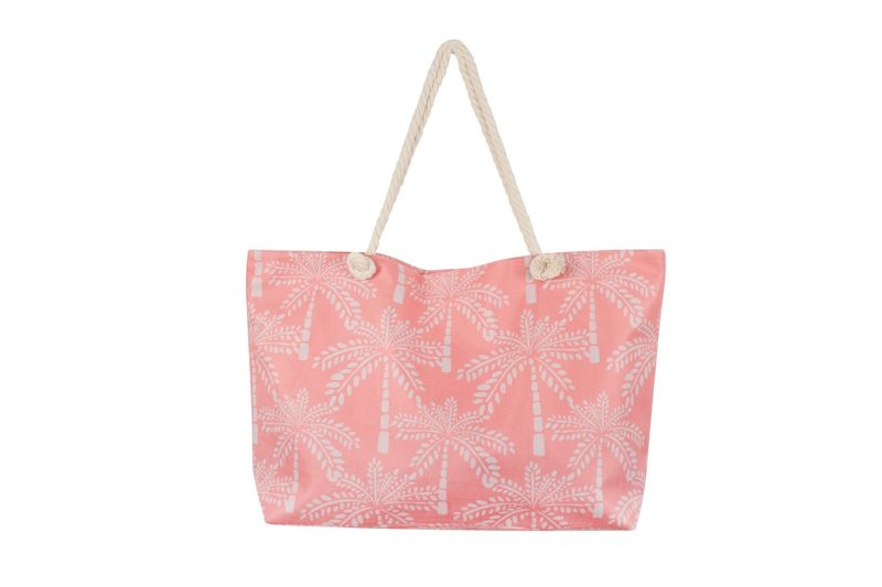 BEACH BAG GOODVIBES JUMBO 70X42X15CM WITH INNER ZIP AND PKT TULUM PALMS