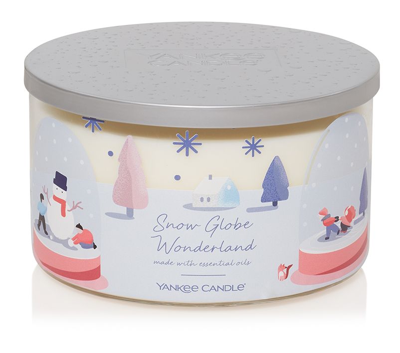 CANDLE YANKEE XMAS TUMBLER 3 WICK SNOW GLOBE WONDERLAND