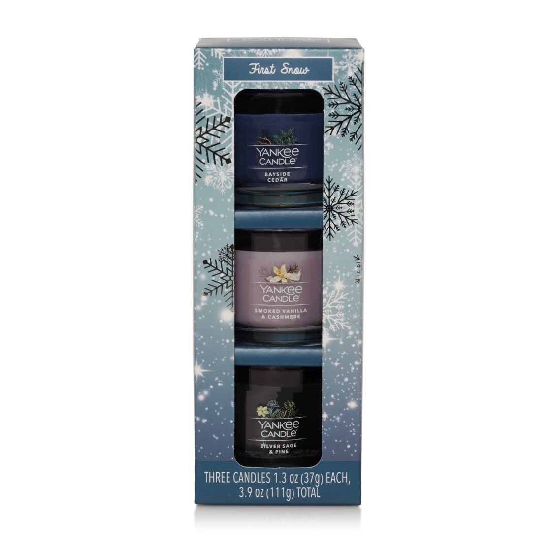 CANDLE YANKEE MINI SET OF 3 FIRST SNOW