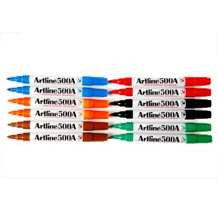 MARKER WHITEBOARD ARTLINE 500A 2MM BULLET NIB ASST BX12