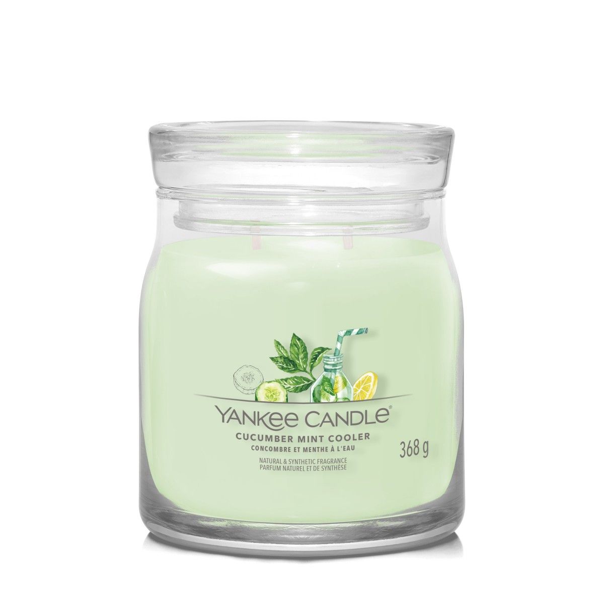 CANDLE YANKEE SIGNATURE MEDIUM JAR CUCUMBER MINT COOLER