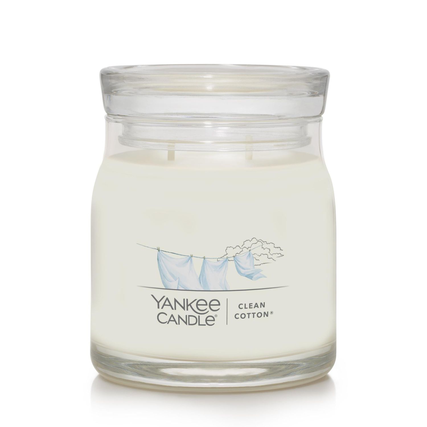 CANDLE YANKEE SIGNATURE MEDIUM JAR CLEAN COTTON
