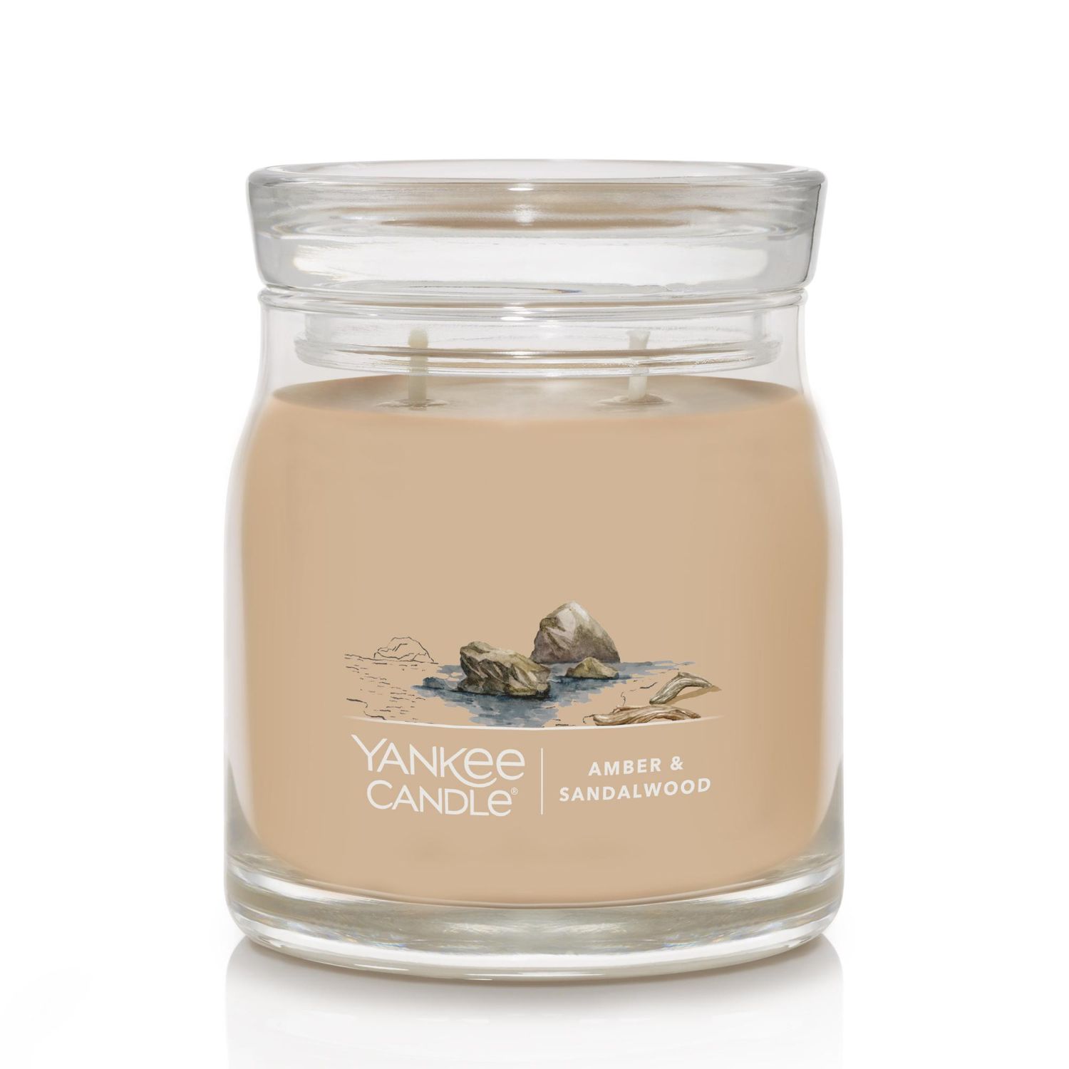 CANDLE YANKEE SIGNATURE MEDIUM JAR AMBER & SANDALWOOD