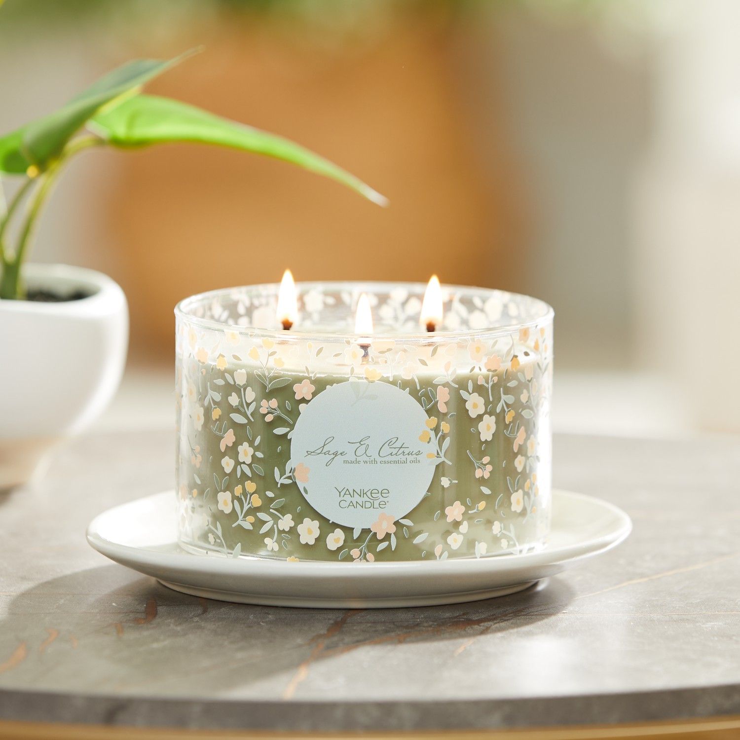 CANDLE YANKEE NOVELTY 3 WICK TUMBLER SAGE & CITRUS