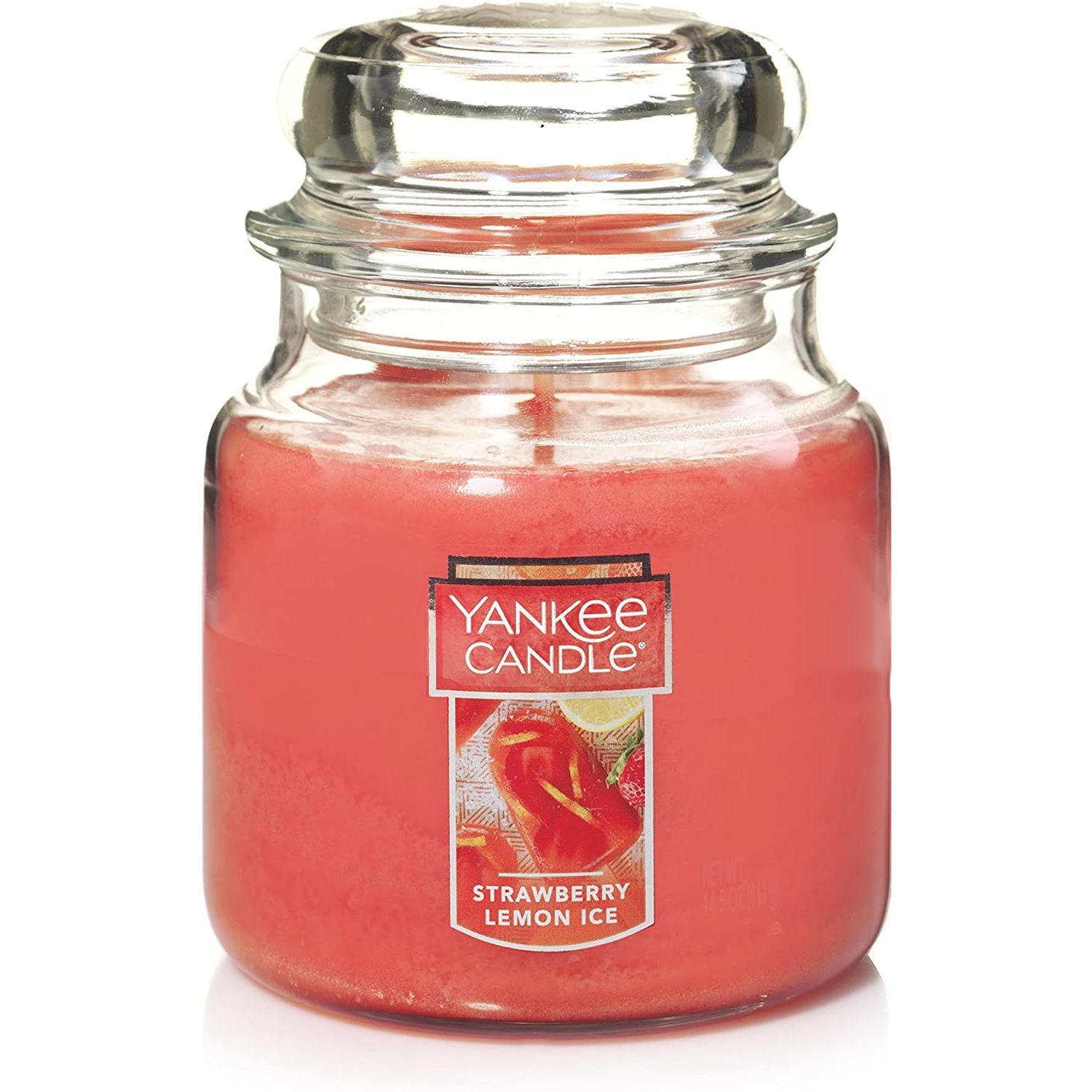 CANDLE YANKEE CLASSIC MEDIUM JAR STRAWBERRY LEMON ICE