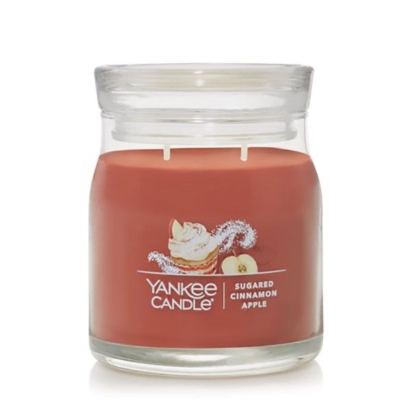 CANDLE YANKEE SIGNATURE MEDIUM JAR SUGARED CINNAMON APPLE