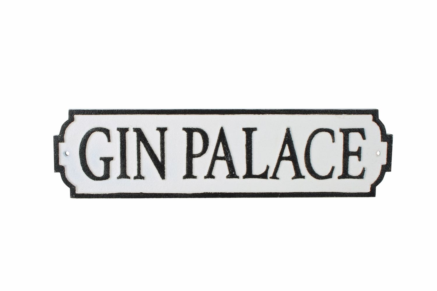 GIFT GNS WANDA CAST IRON PLAQUE GIN PALACE 35X9CM