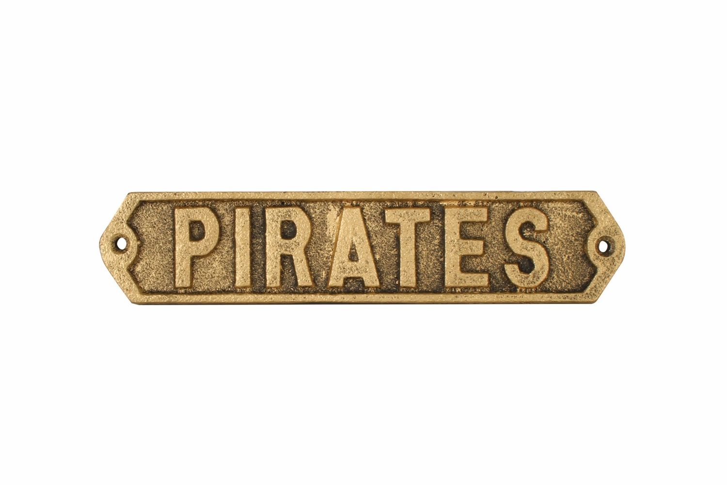 GIFT GNS WAFI GOLD CAST IRON PLAQUE PIRATES 20X4CM