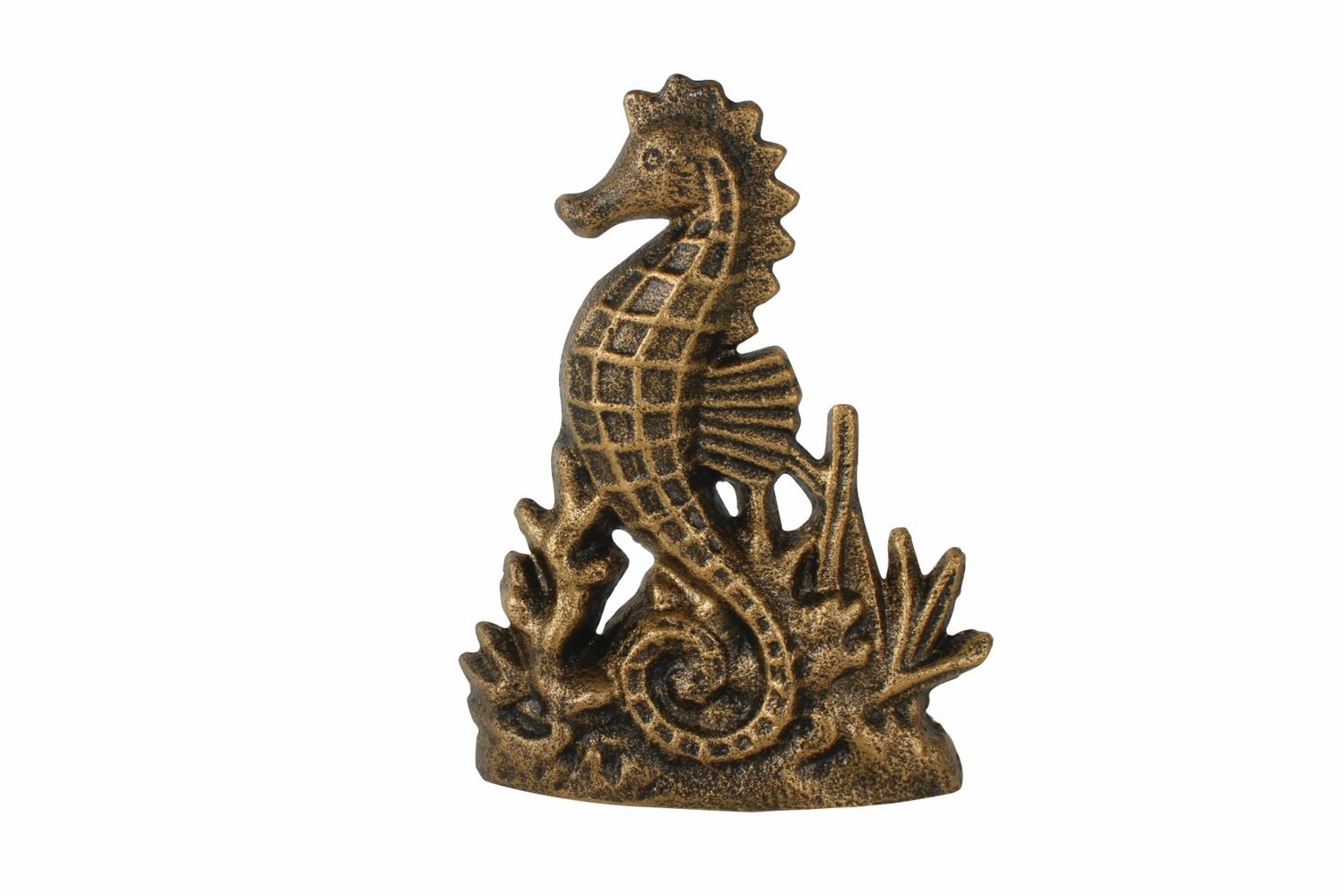 GIFT GNS HAMPTON HALYN CAST IRON SEAHORSE DOOR STOP GOLD 22X19X14CM