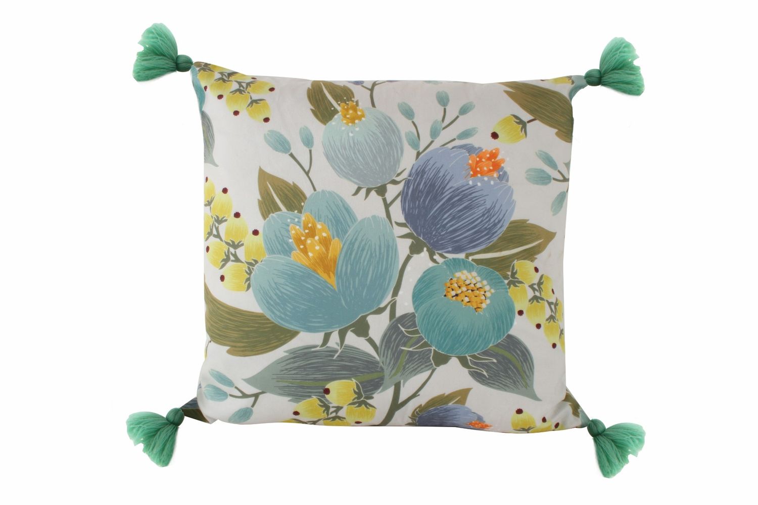 GIFT GNS BOHO CORDELIA COTTAGE FLORALTASSEL FILLED CUSHION 45X45CM