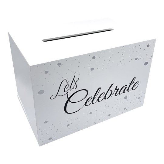 MONEY BOX PROFILE PRODUCTS WISHING WELL LET'S CELEBRATE WHITE/SILVER/BLACK