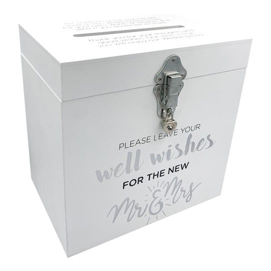 MONEY BOX PROFILE PRODUCTS WISHING WELL MR & MRS WHITE/SILVER/BLACK
