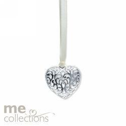 WEDDING CHARM ME DOUBLE SIDED HEART PENDANT SILVER