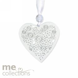 WEDDING CHARM ME FLORAL CARVED WOODEN HEART