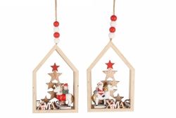 DECORATION XMAS UNICORN HOUSE 260X90X130MM 2 ASST