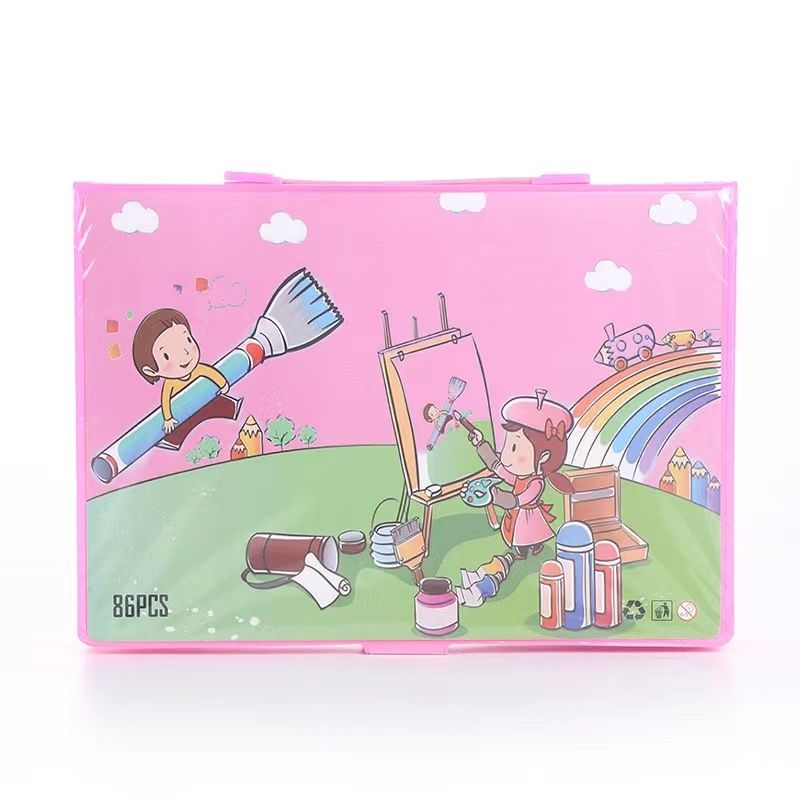 ART SET SUPER ARTIST TOOL KIT 86 PIECES PINK