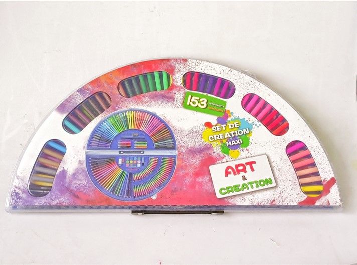 ART SET SUPER ARTIST 153 PIECES INCLUDING SEMI CIRCLE CASE