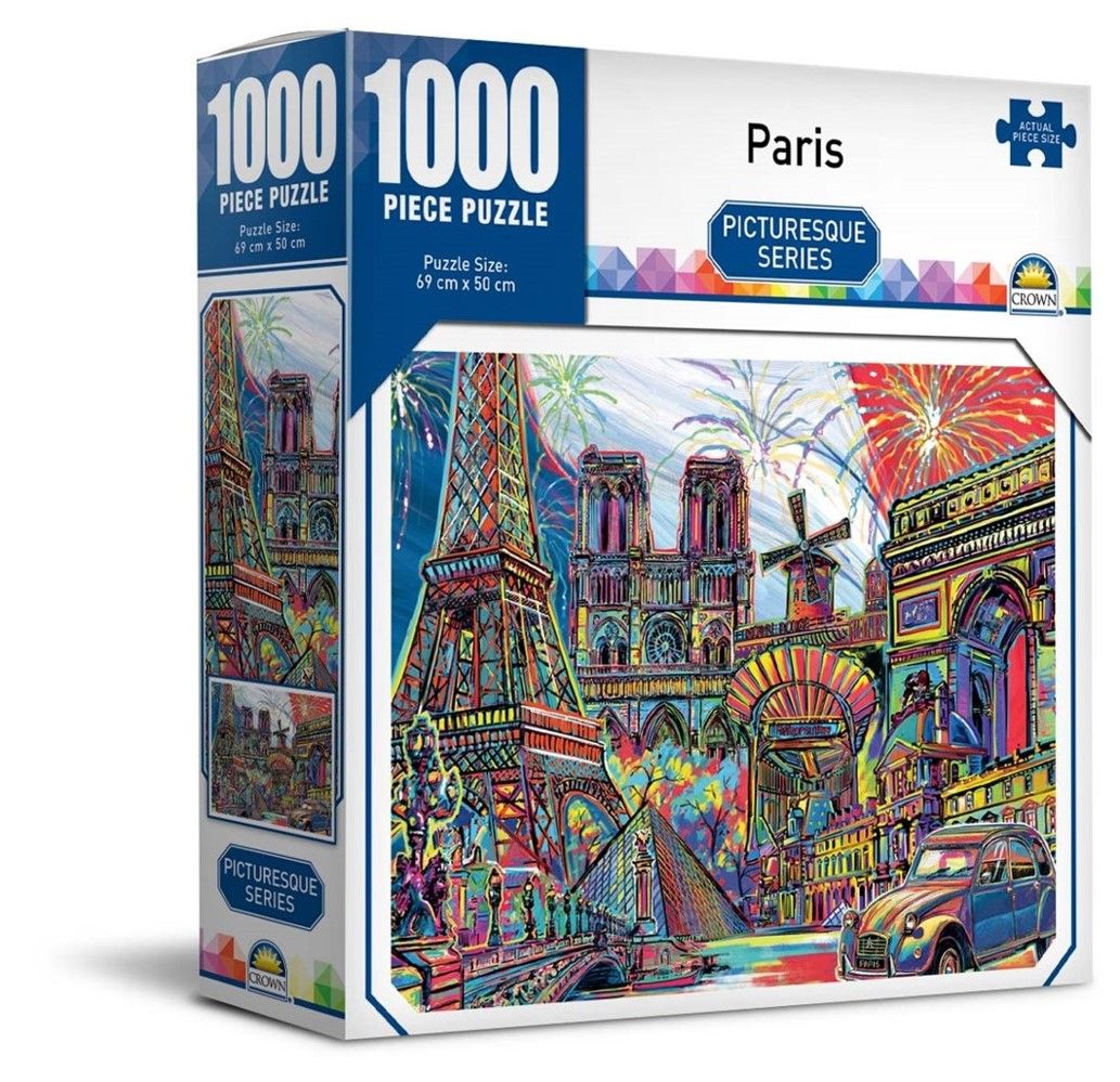 JIGSAW PUZZLE CROWN 1000PCE PICTURESQUE SERIES 2 3 ASST