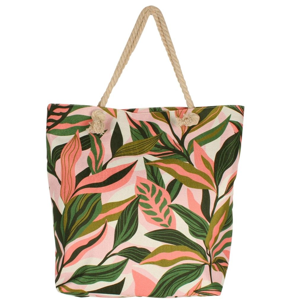 GIFT BEACH BAG 50X42X15CM BLUSH PALM