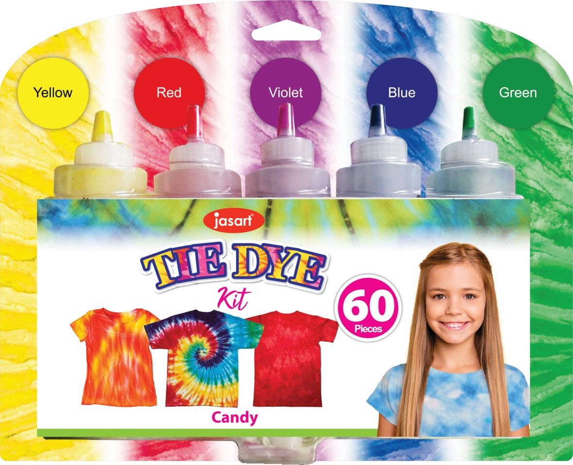 ART & CRAFT JASCO TIE DYE KIT 60 PIECE CANDY