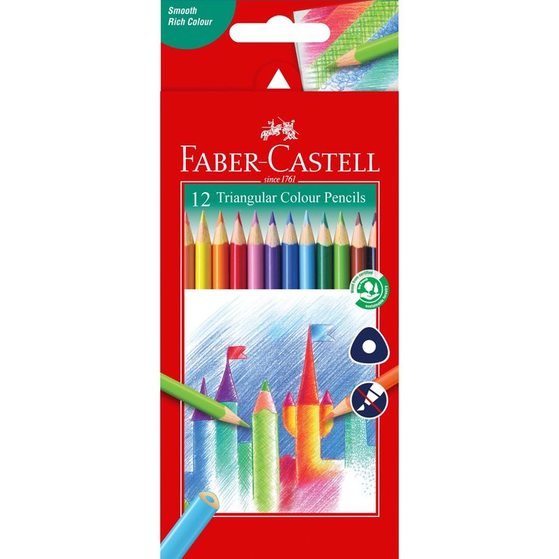 PENCIL COLOURED FABER-CASTELL TRI-GRIP 12'S