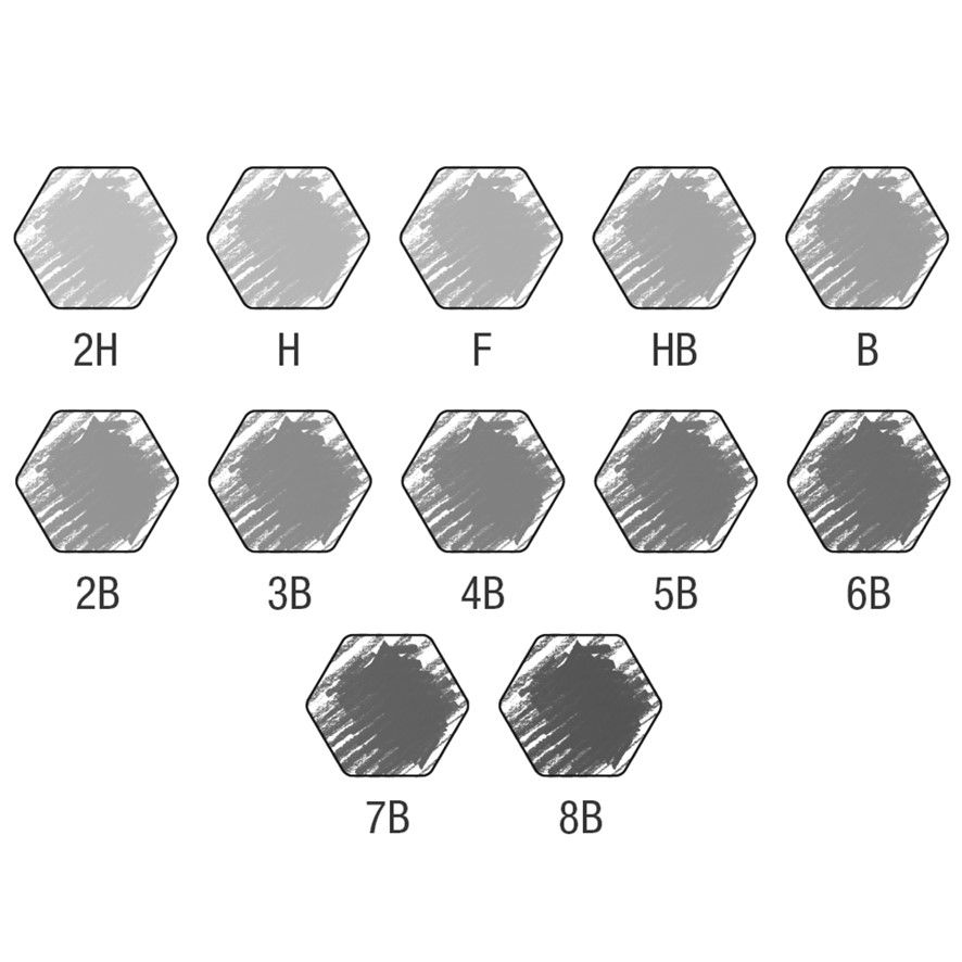 PENCIL GRAPHITE FABER-CASTELL 9000 ART SET 8B-2H TIN12