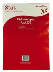 ENVELOPE STAT C4 KRAFT PEEL/SEAL PK100
