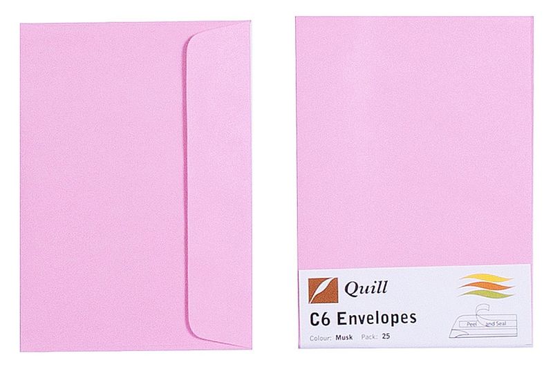 ENVELOPE QUILL C6 80GSM MUSK PK25