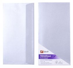 ENVELOPES QUILL DL METALLIQUE SILVER PK10