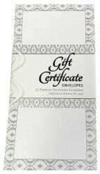 GIFT CERTIFICATE ENVELOPES OZCORP IVORY/SILVER PK25