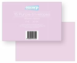 ENVELOPE OZCORP 180X120MM PURPLE PK15