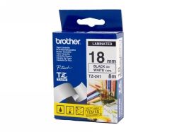 LABEL TAPE BROTHER P-TOUCH TZE-241 18MMX8M BLK/WHT